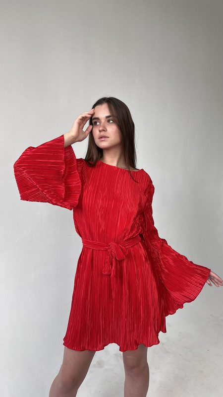 сукня пліссе червона - Зображення 2