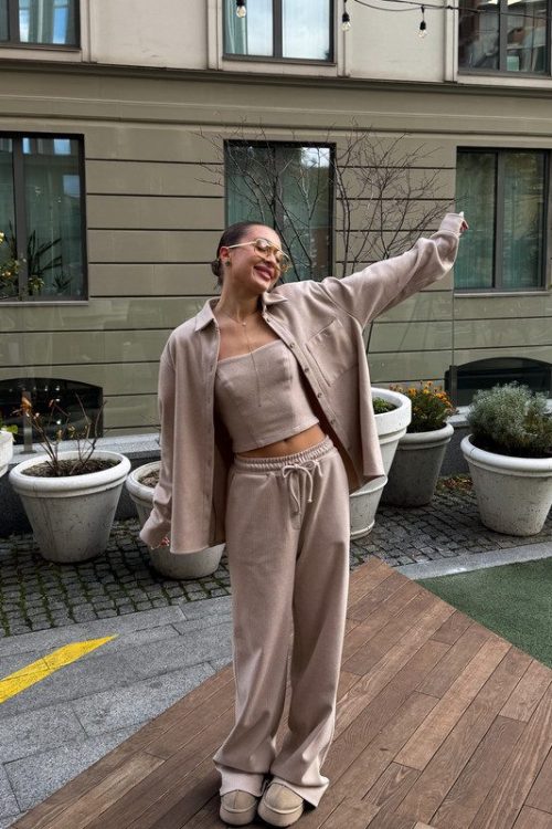 теплий костюм беж