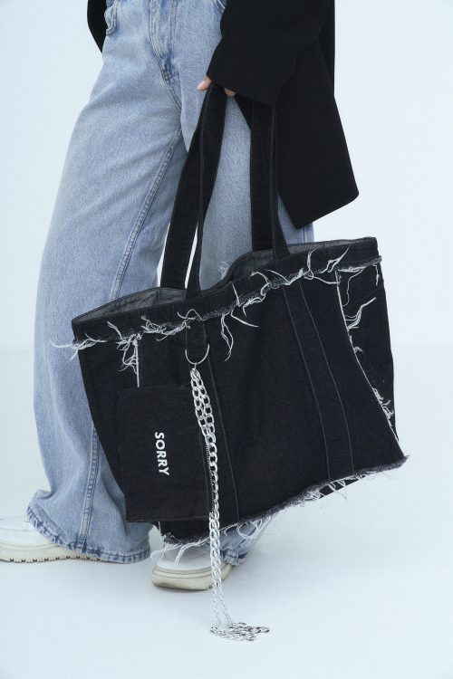 Джинсовий шопер з гаманцем sorry not sorry