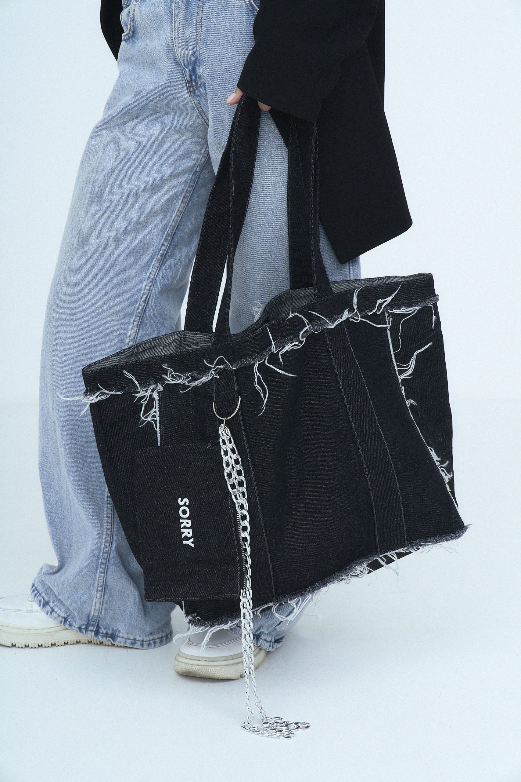 Джинсовий шопер з гаманцем sorry not sorry