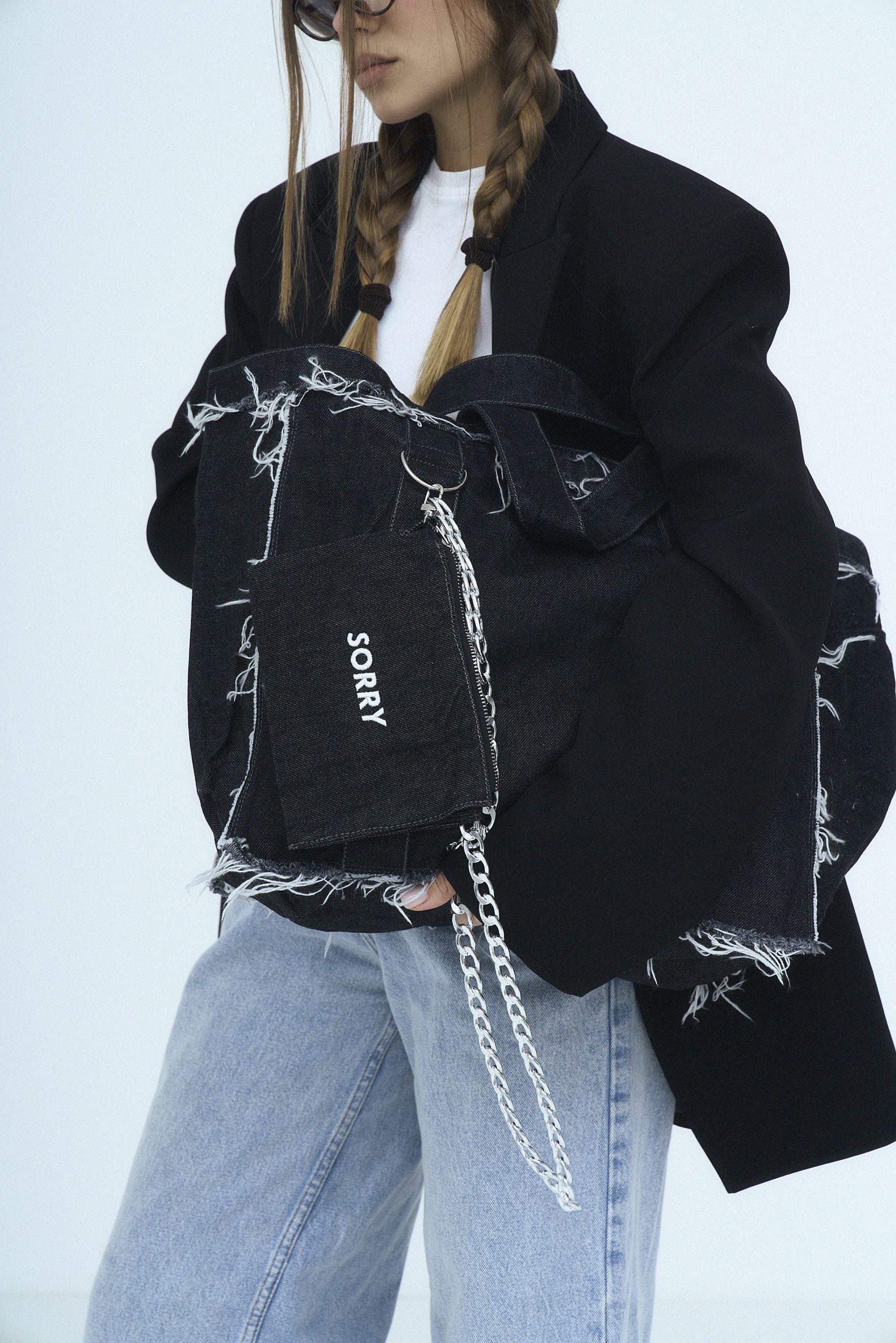 Джинсовий шопер з гаманцем sorry not sorry - Зображення 4