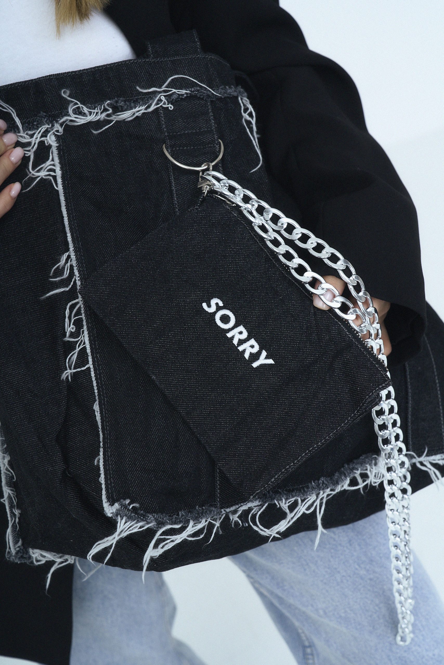 Джинсовий шопер з гаманцем sorry not sorry - Зображення 2