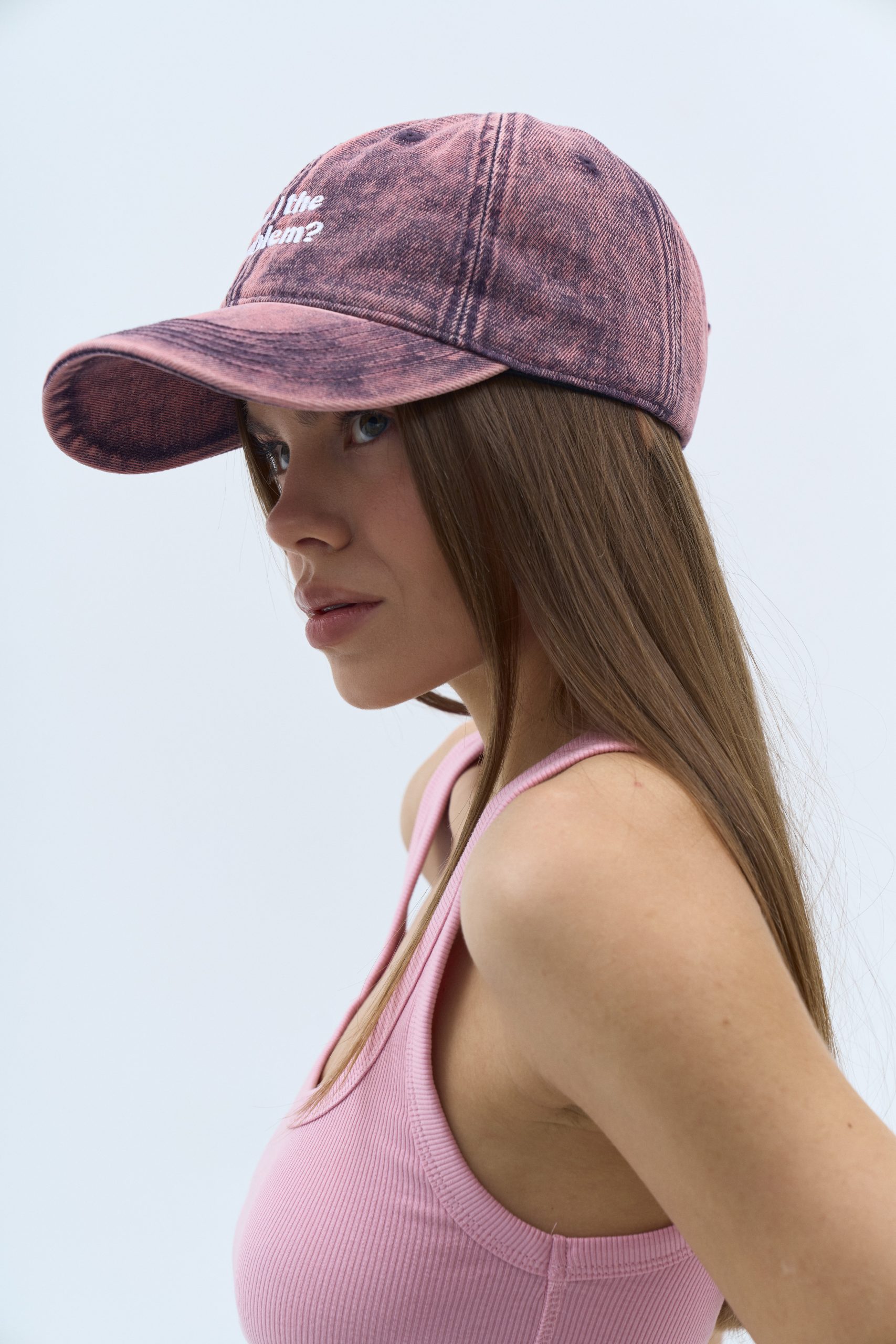 Рожева джинсова кепка am i the problem? - Зображення 4