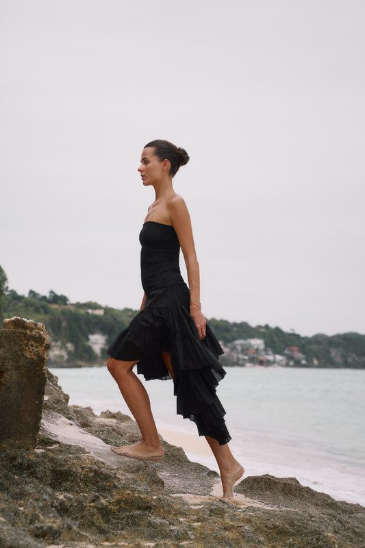 Сукня “Maira” з асиметричним кроєм чорна - Зображення 2