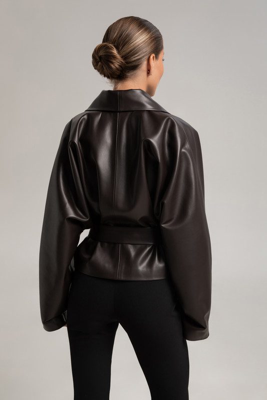 Укорочена куртка з екошкіри - Зображення 8