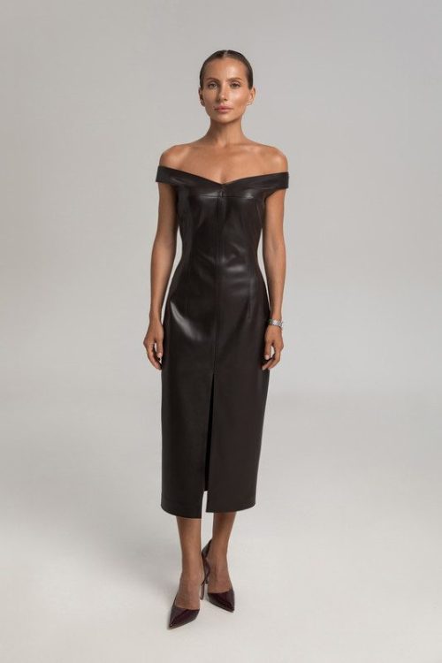 Сукня-футляр з екошкіри