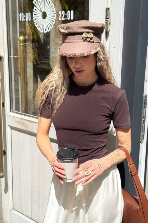 Приталена футболка (шоколад)