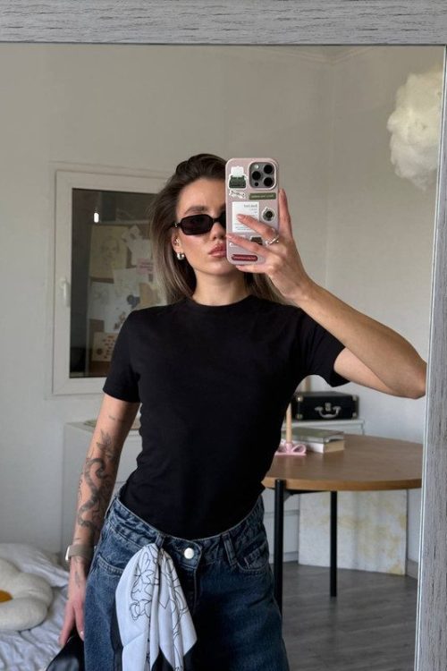 Приталена футболка (світло-рожевий)