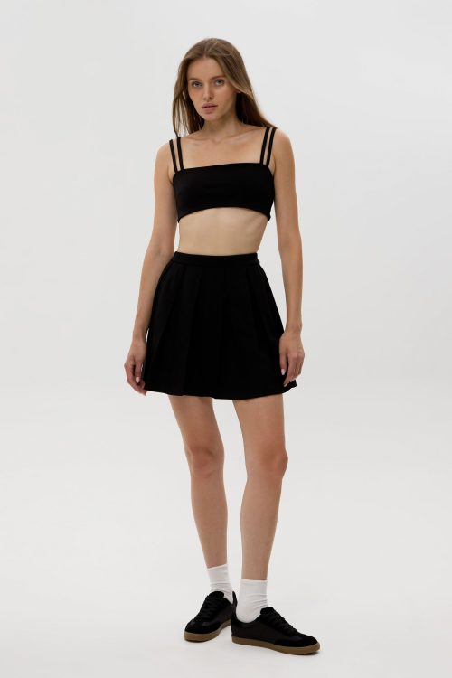 Pleated Skirt with Built-In Shorts