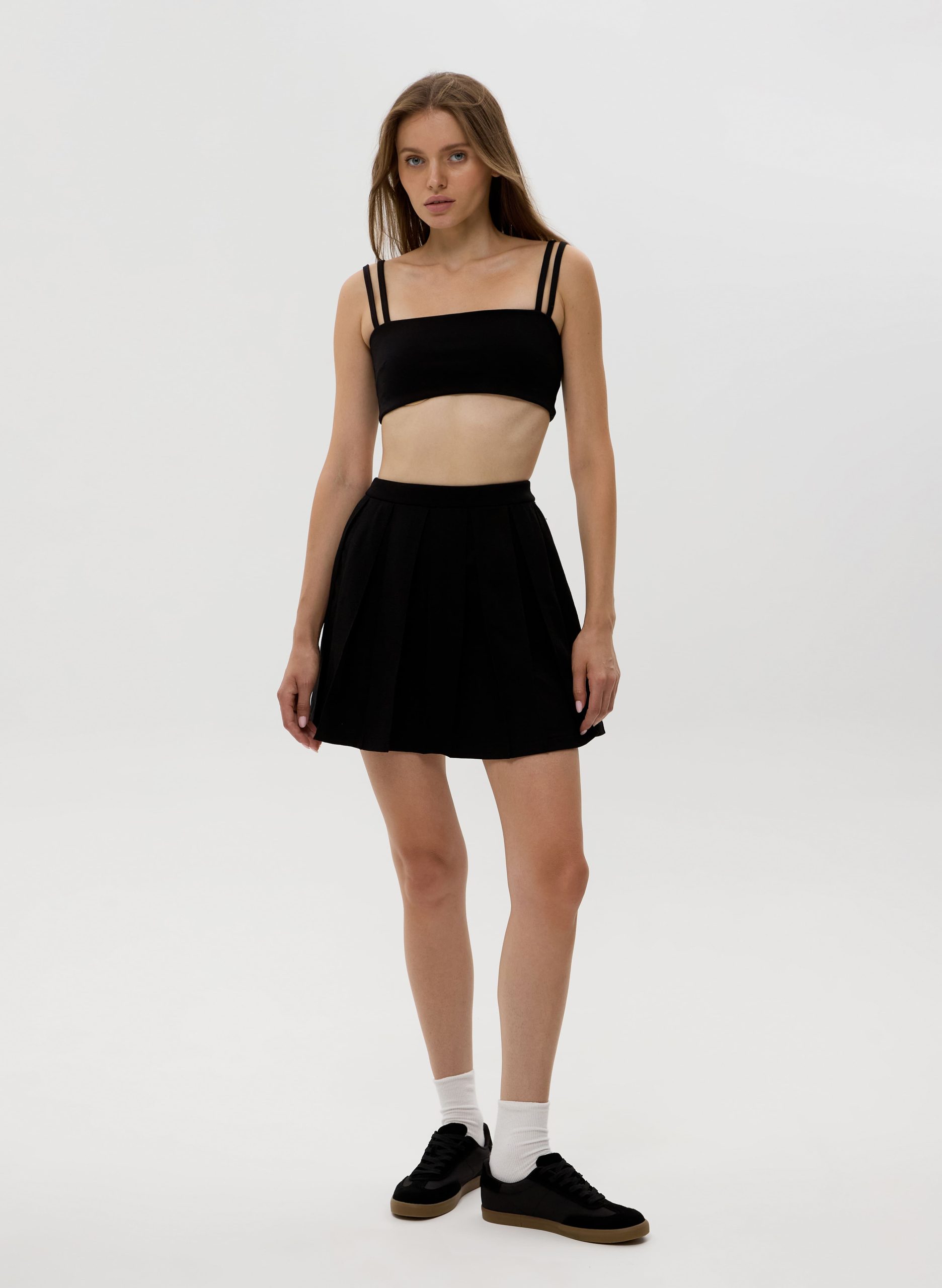 Pleated Skirt with Built-In Shorts