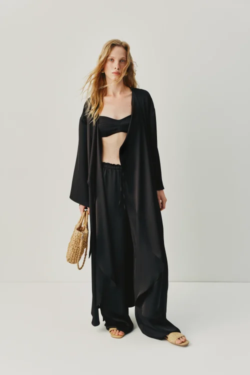 Black satin top