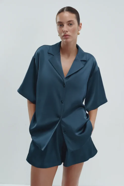 Сорочка з короткими рукавами aqua